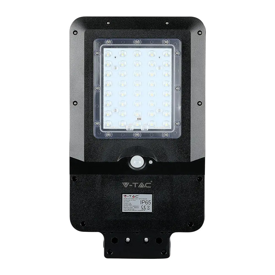 Lampadaire LED solaire noir étanche IP65 Lumière Blanche Naturelle