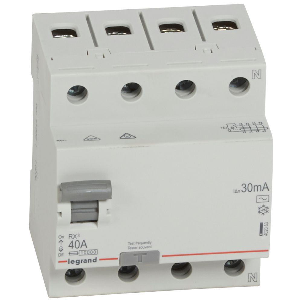 Interrupteur différentiel 4P 40A 30MA