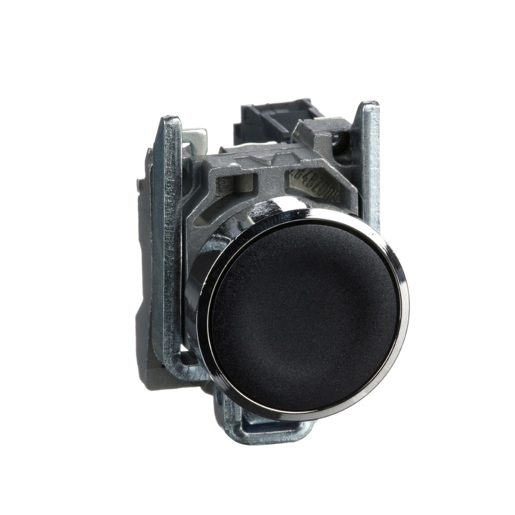 Bouton poussoir 22mm noir a impulsion - NO