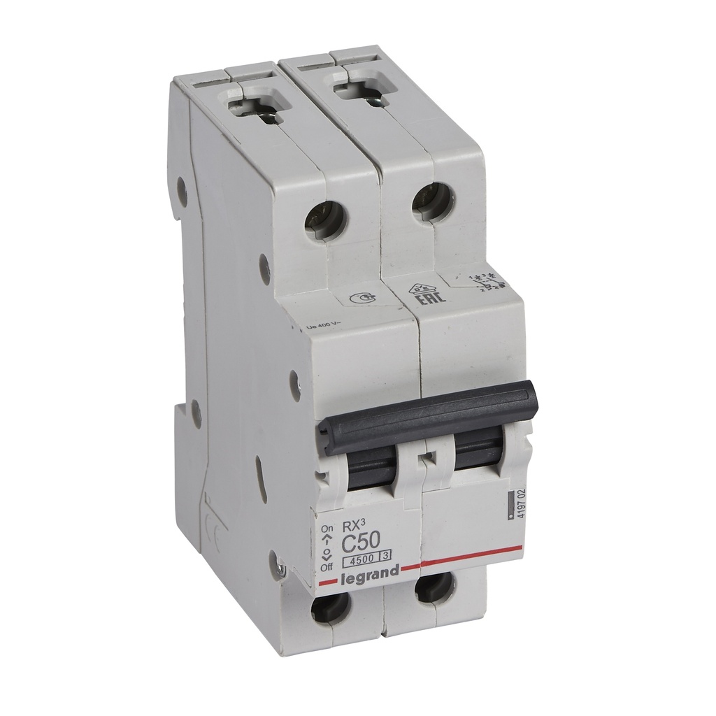 Disjoncteur modulaire 2P 50A 4500A