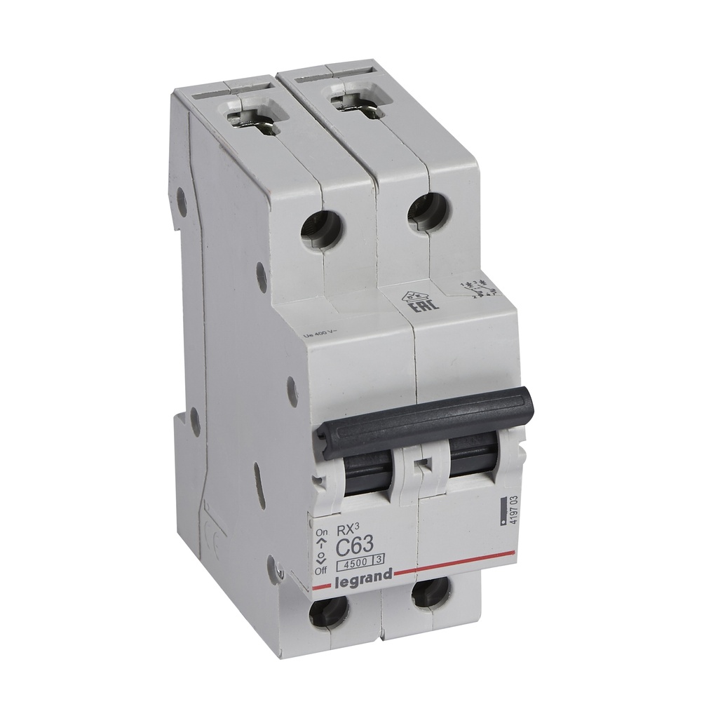 Disjoncteur modulaire 2P 63A 4500A