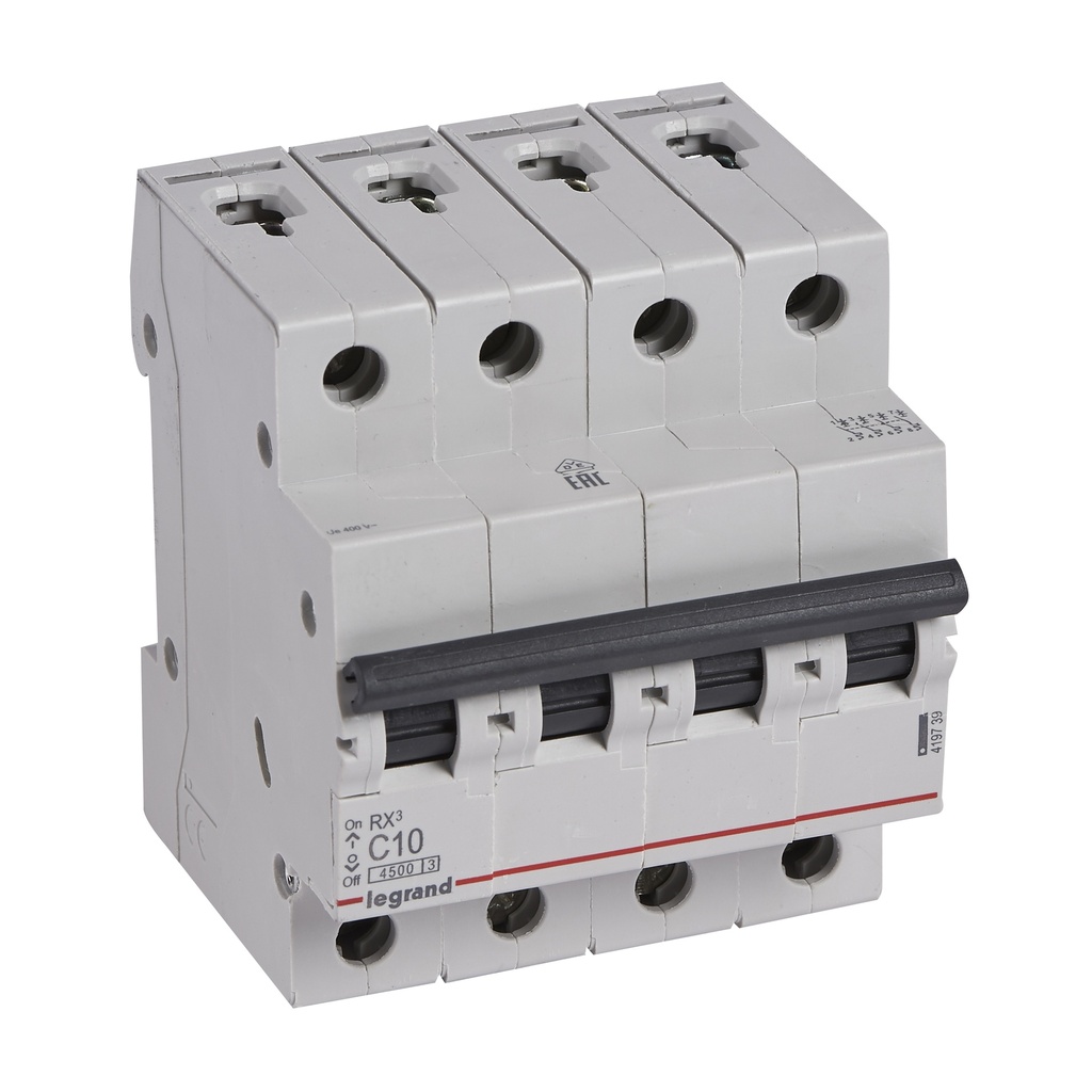 Disjoncteur 4P  - 10A - courbe C
