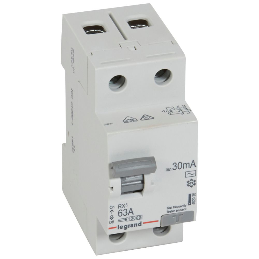 Interrupteur différentiel 2P 63A 30MA