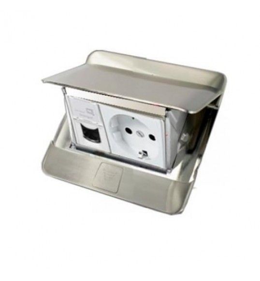 Boîtes au sol pop-up à équiper - 3 modules finition Aluminium