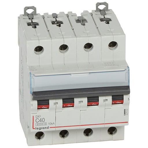 [LEG407902SGL] Disjoncteur DX³6000 10kA  4P 400V~ - 40A - courbe C - pour peigne HX³ traditionnel